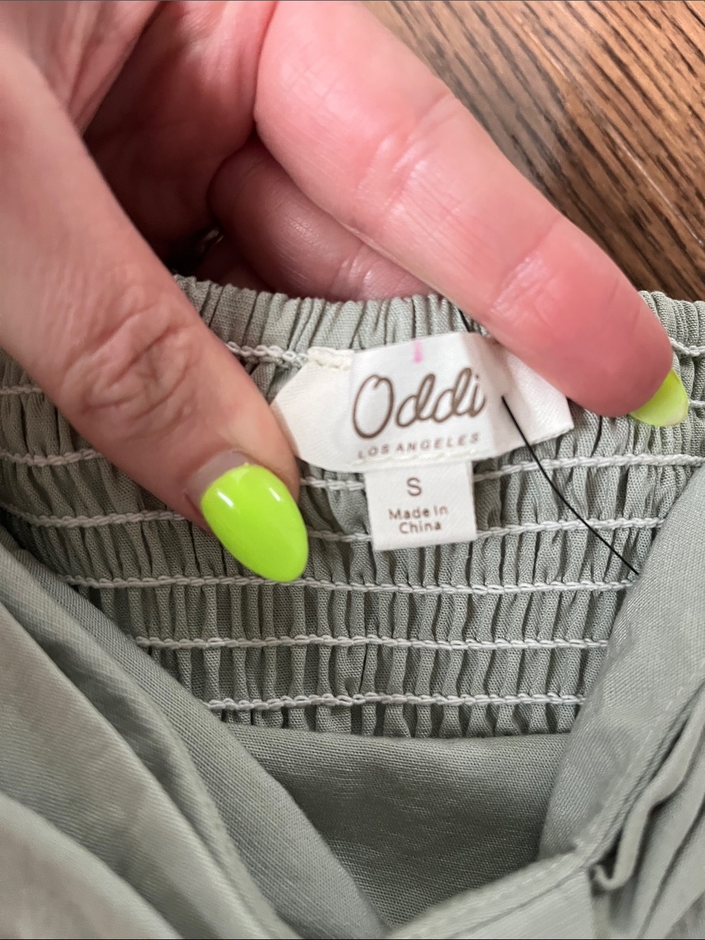 Oddi Bow-Front Peplum Camisole Top in Sage Green - Size Small - Picture 2 of 6